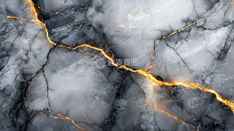 高清大图下载【趣麦麦图】灰色大理石金色裂纹