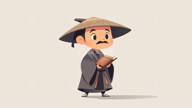 高清大图下载【趣麦麦图】卡通古代书生