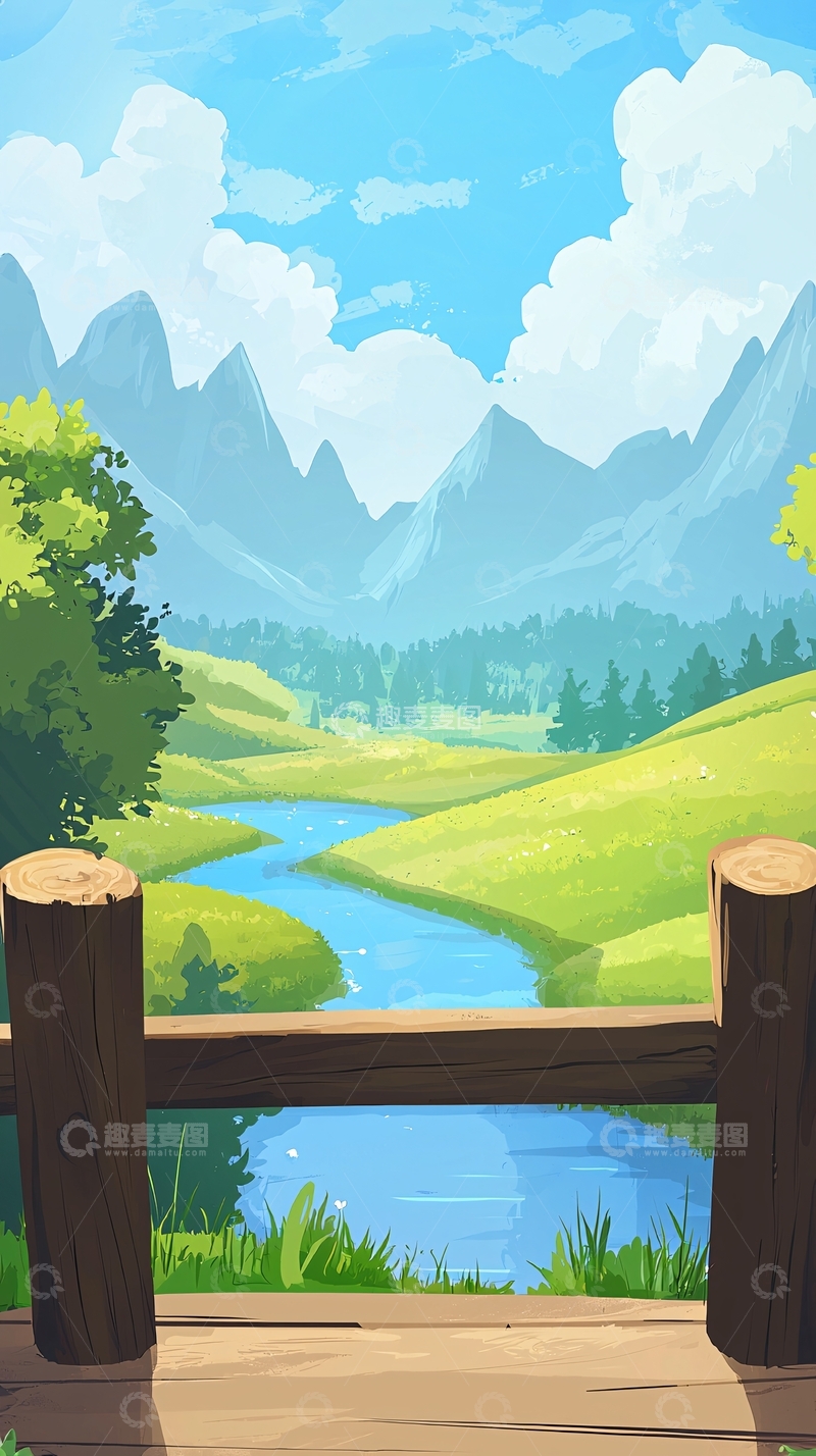高清大图下载【趣麦麦图】清新田园牧歌风格风景画