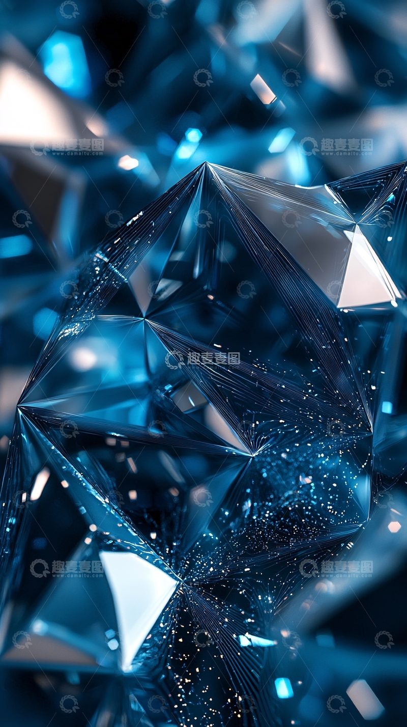 高清大图下载【趣麦麦图】蓝色晶体结构