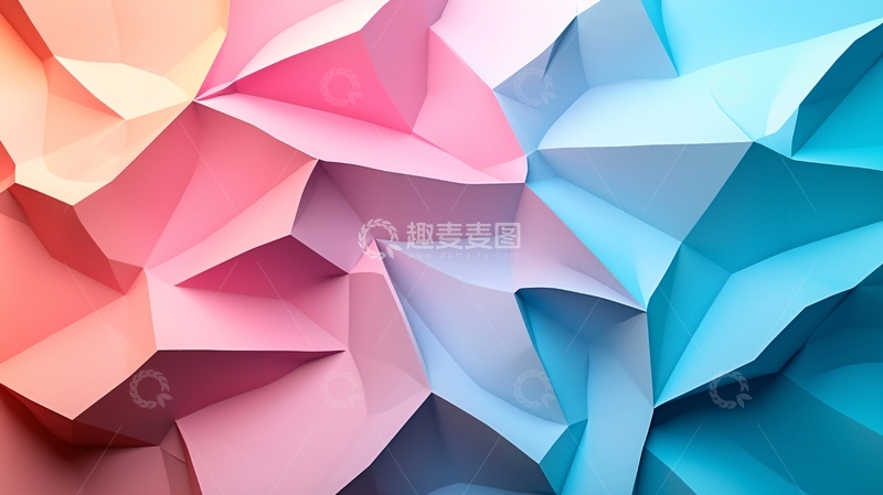 高清大图下载【趣麦麦图】抽象几何折纸背景
