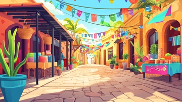 色彩鲜艳的墨西哥街道