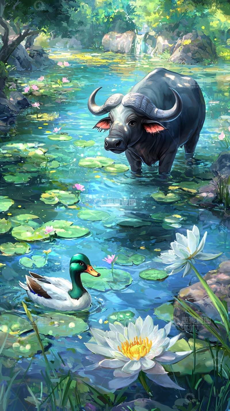 高清大图下载【趣麦麦图】水牛