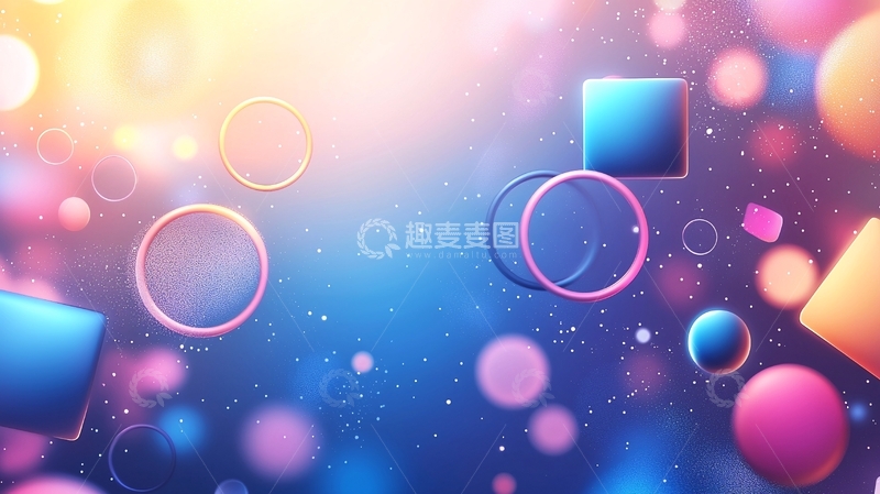 高清大图下载【趣麦麦图】抽象几何形状漂浮