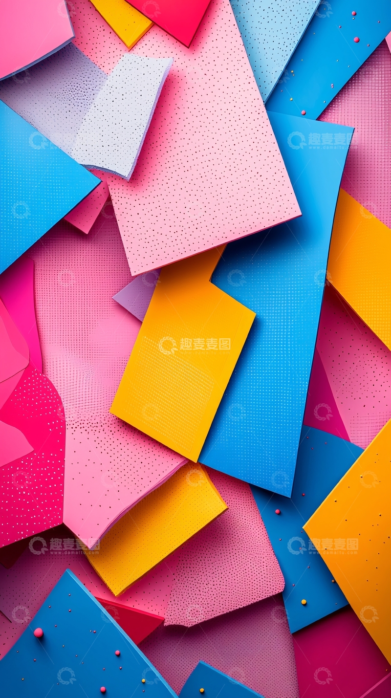 高清大图下载【趣麦麦图】彩色几何图形重叠