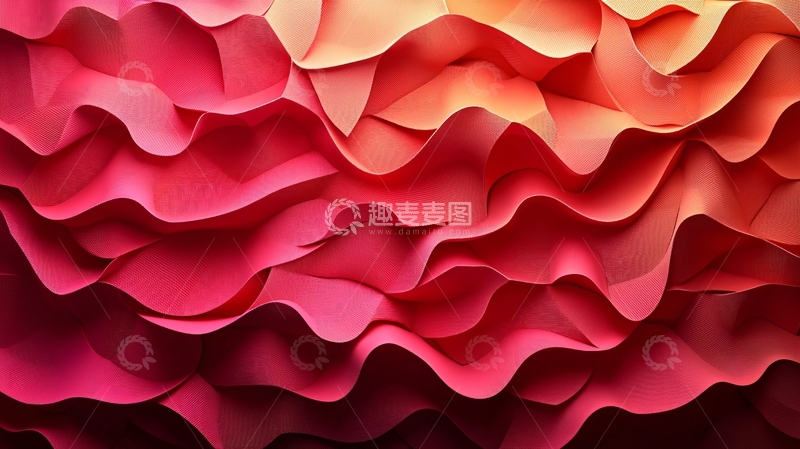 高清大图下载【趣麦麦图】红色波浪纸