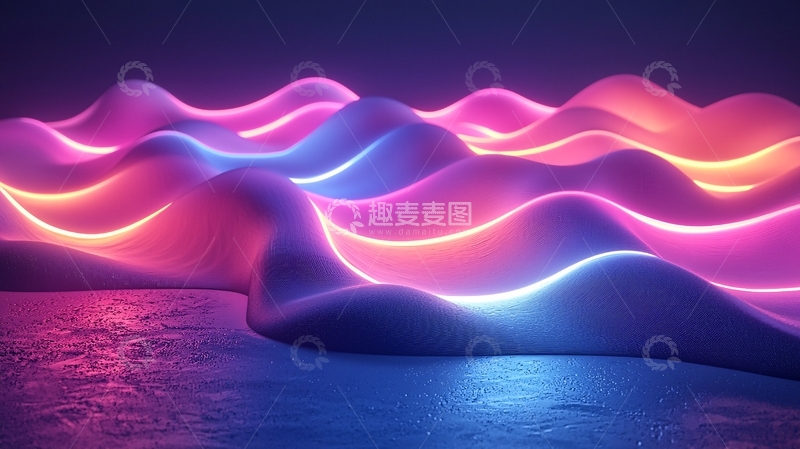 高清大图下载【趣麦麦图】霓虹光波浪起伏
