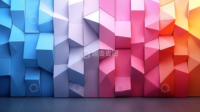 高清大图下载【趣麦麦图】彩色几何抽象背景墙