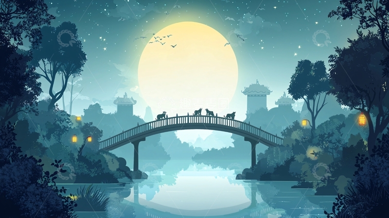 高清大图下载【趣麦麦图】中秋节唯美意境图