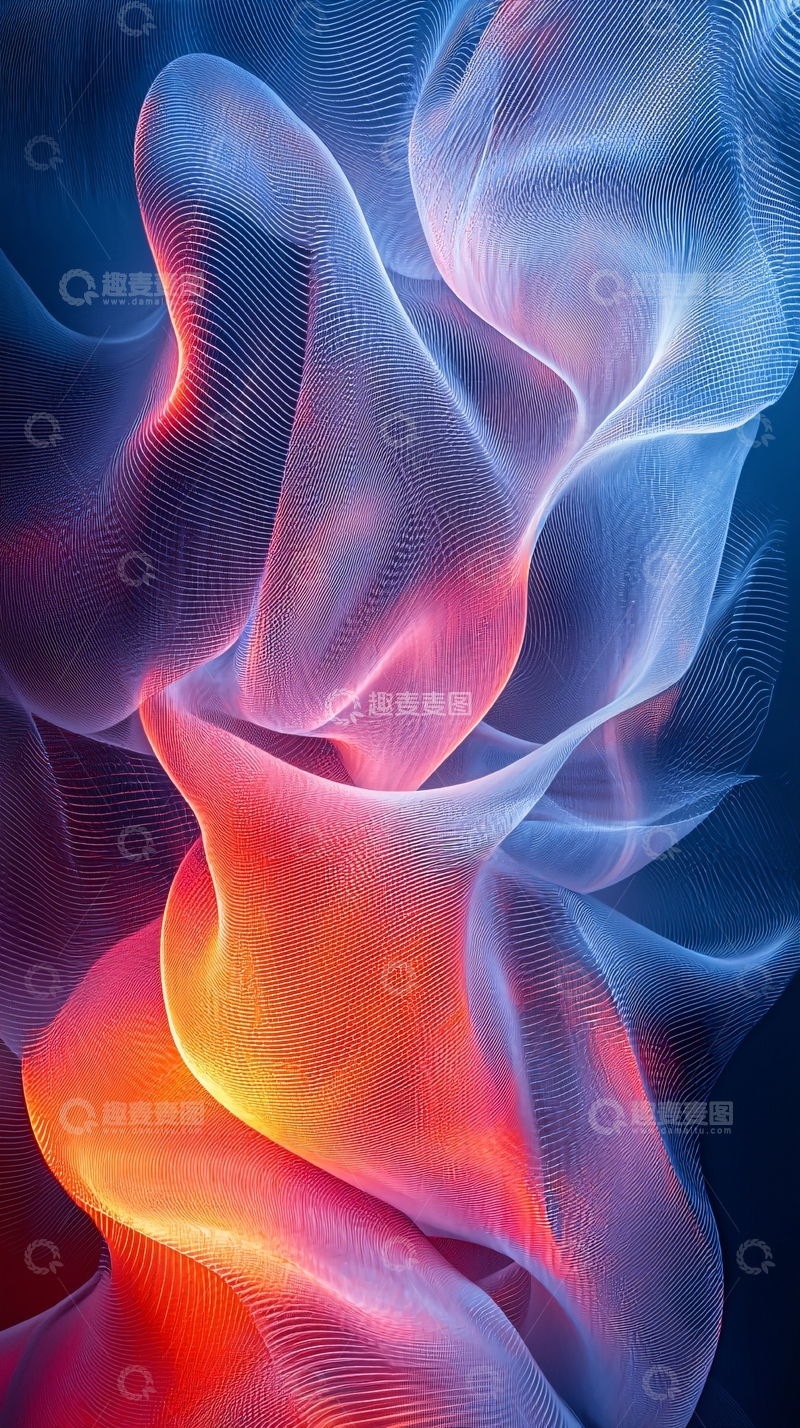 高清大图下载【趣麦麦图】流动光影渐变色抽象背景