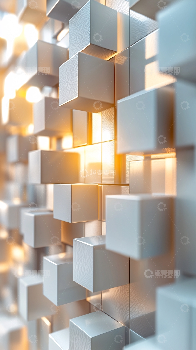 高清大图下载【趣麦麦图】白色立方体阵列