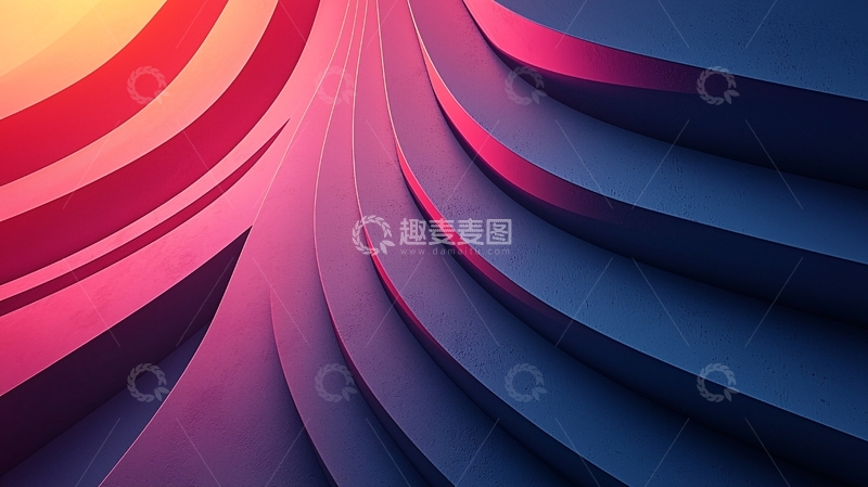 高清大图下载【趣麦麦图】抽象渐变曲线