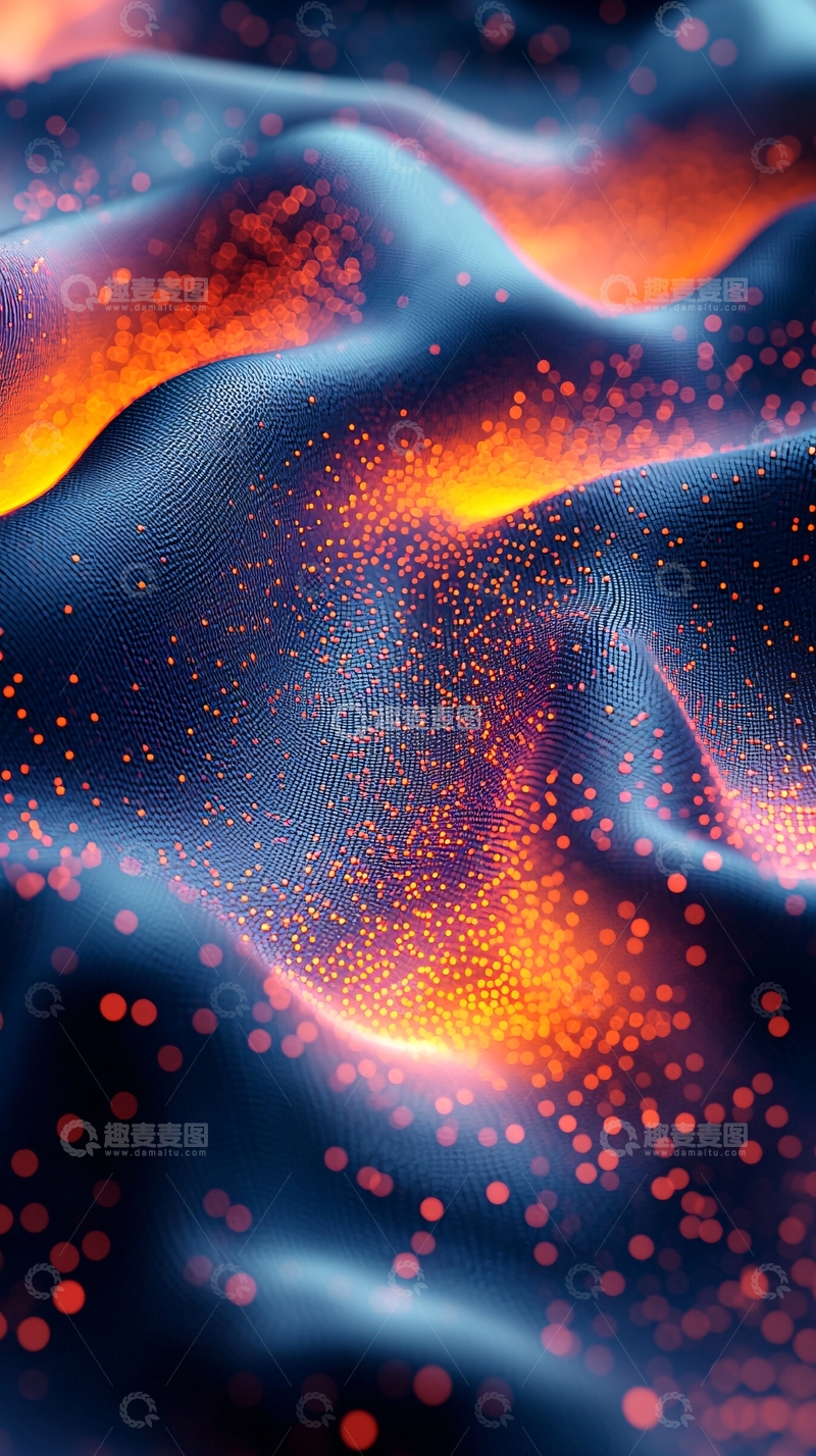 高清大图下载【趣麦麦图】流动的蓝色火焰粒子