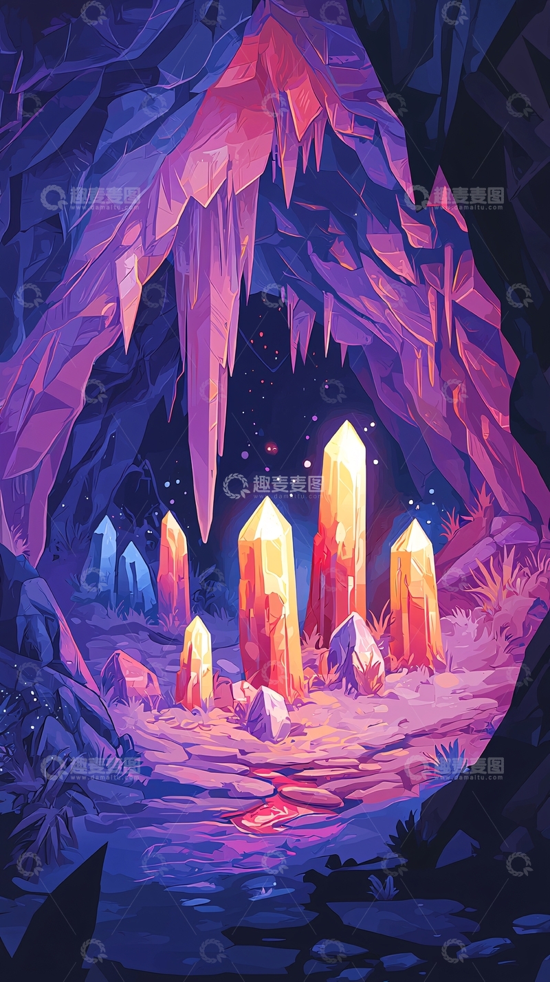 高清大图下载【趣麦麦图】梦幻水晶洞穴