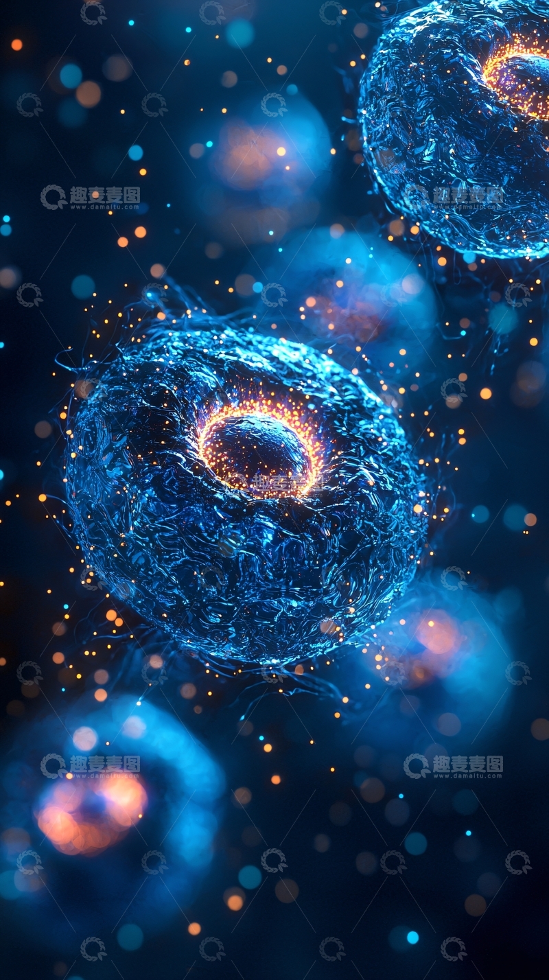 高清大图下载【趣麦麦图】发光细胞微观图