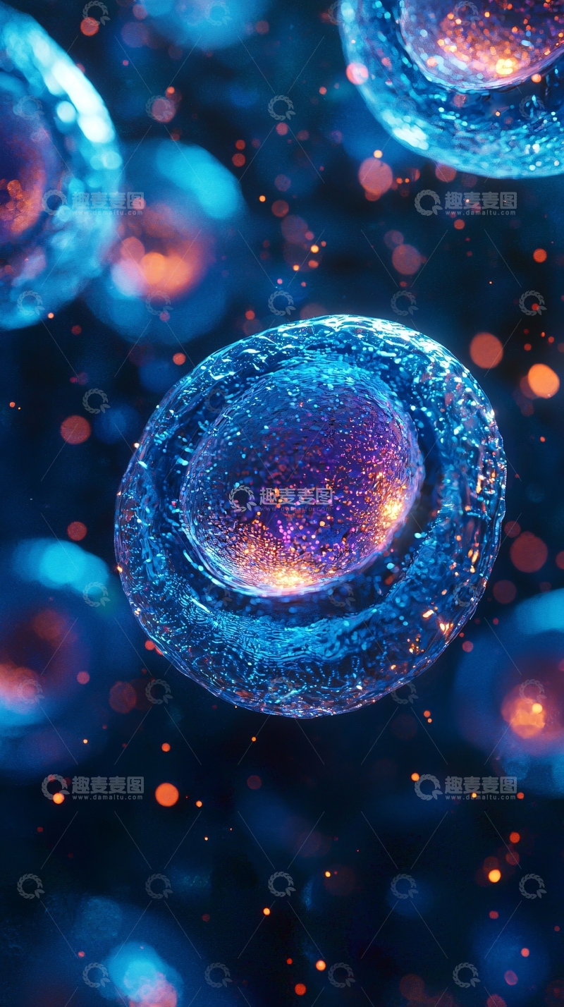 高清大图下载【趣麦麦图】细胞结构闪耀光芒