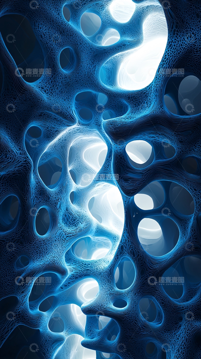 高清大图下载【趣麦麦图】蓝色空洞结构光影