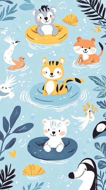 卡通动物游泳圈