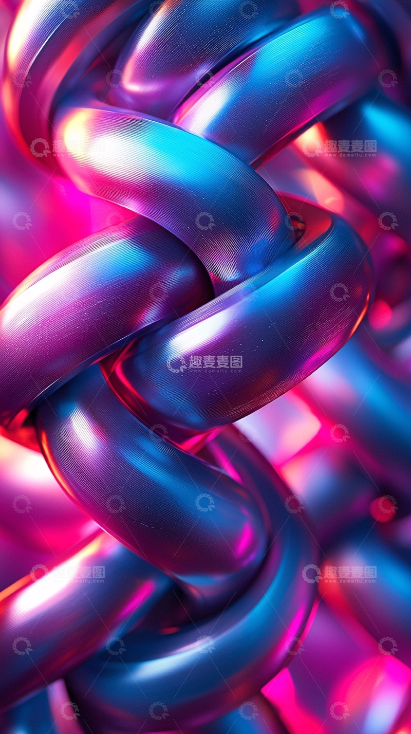 高清大图下载【趣麦麦图】金属质感链条交织