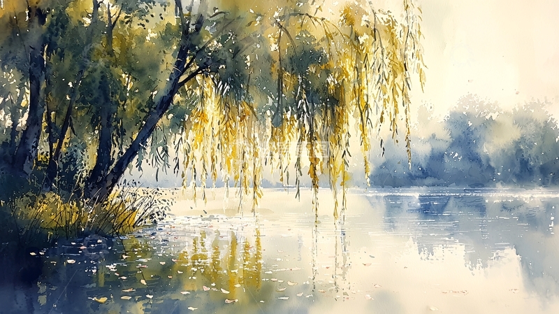 高清大图下载【趣麦麦图】水边垂柳