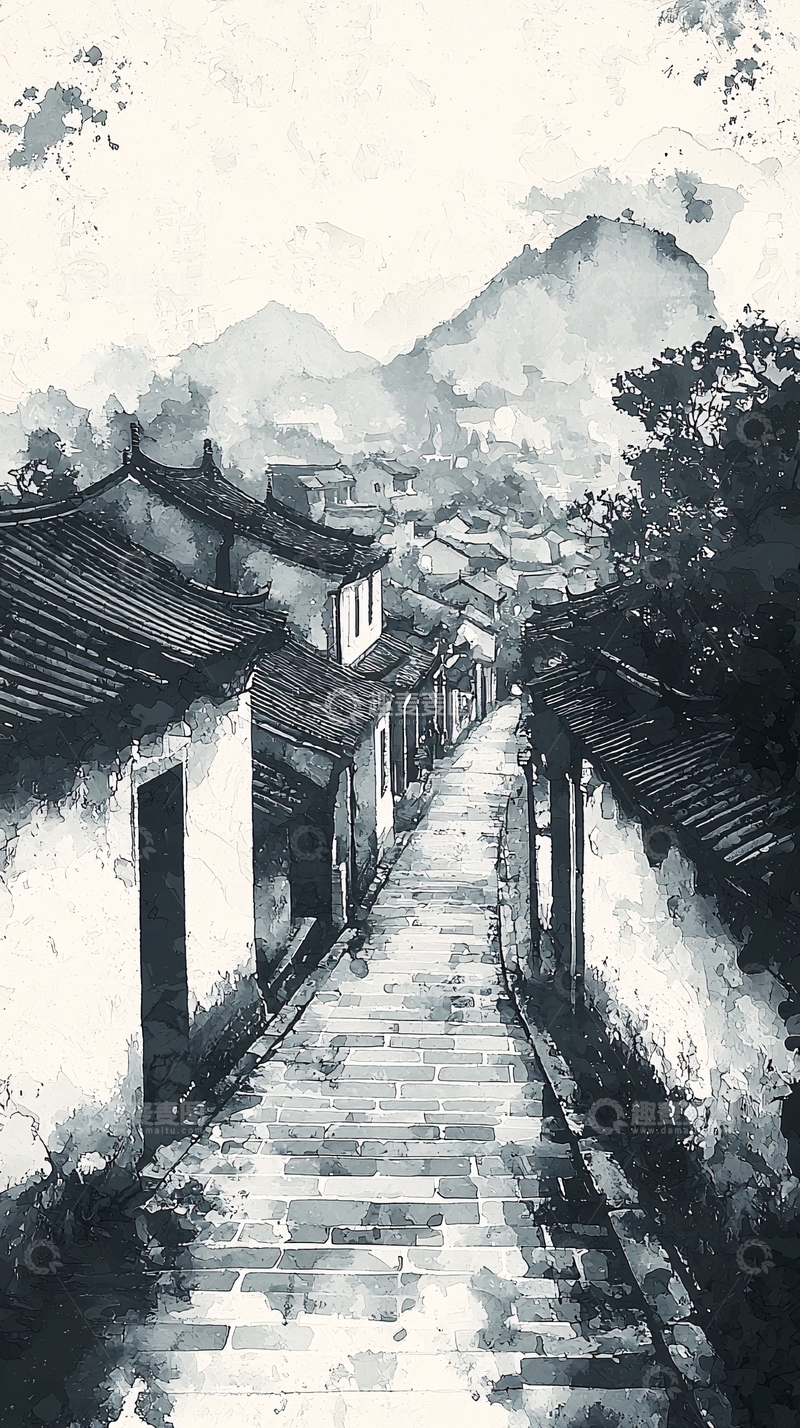 高清大图下载【趣麦麦图】水墨江南古镇街巷