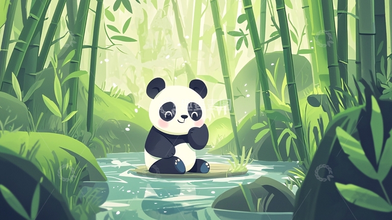 高清大图下载【趣麦麦图】卡通熊猫