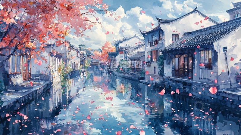 高清大图下载【趣麦麦图】水墨风江南水乡风景
