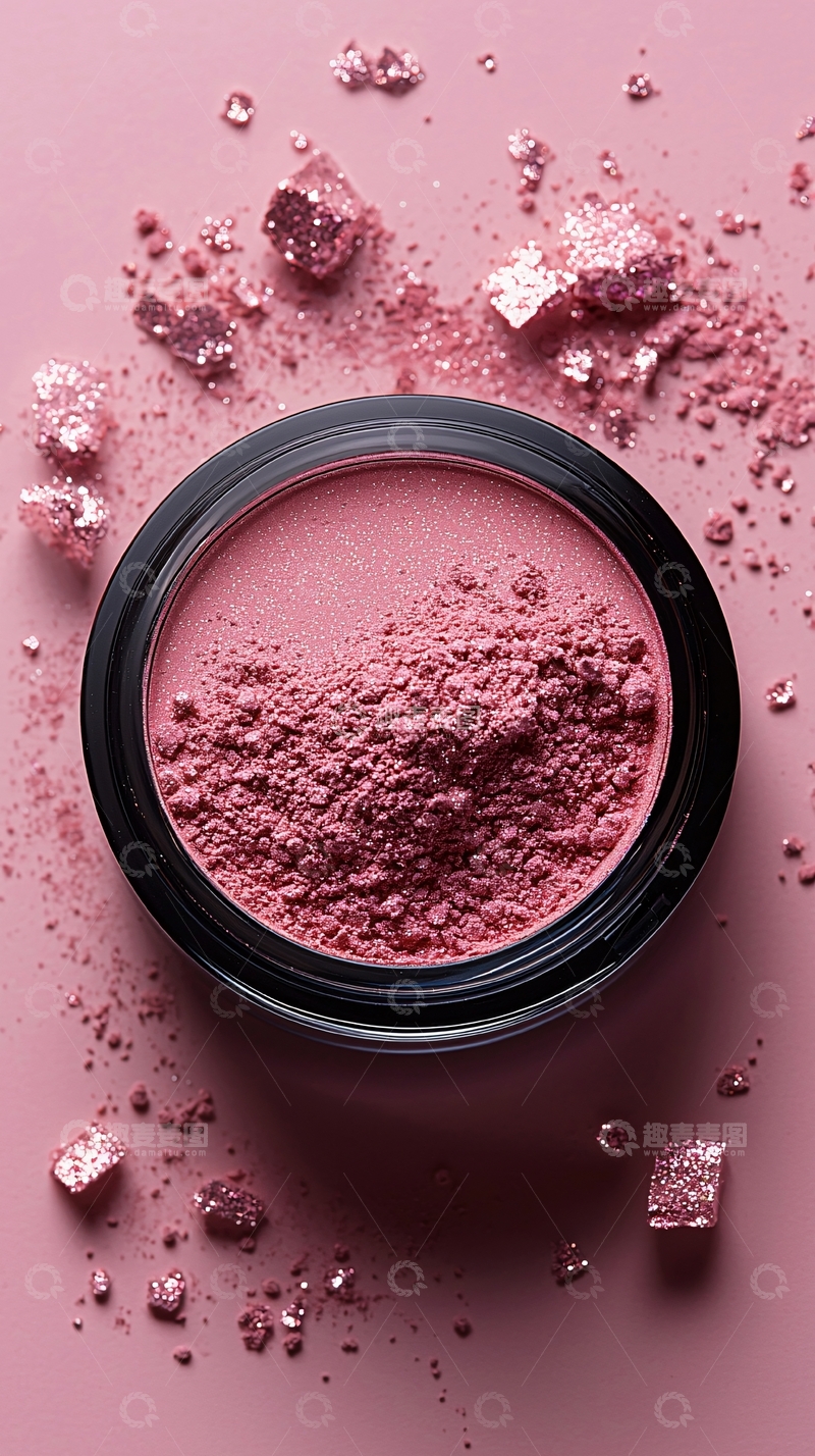 高清大图下载【趣麦麦图】粉色散粉和碎块