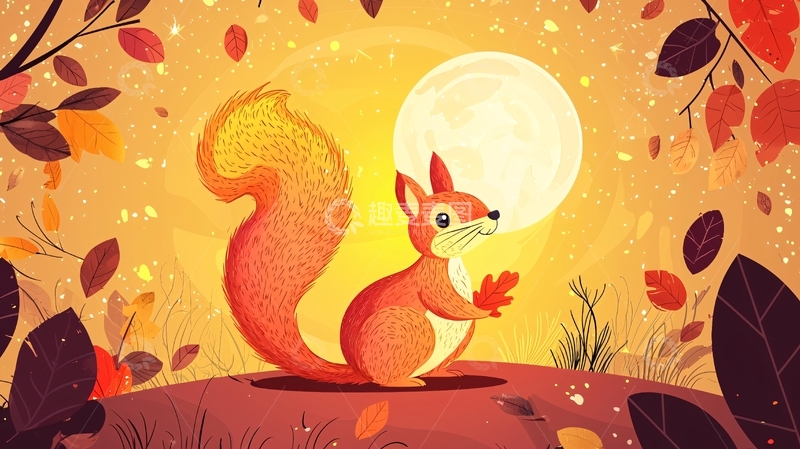 高清大图下载【趣麦麦图】秋日小松鼠