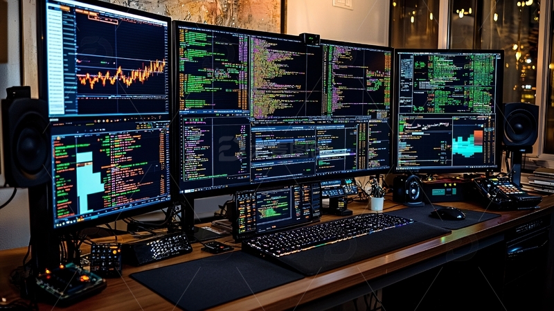 高清大图下载【趣麦麦图】多屏交易员工作站