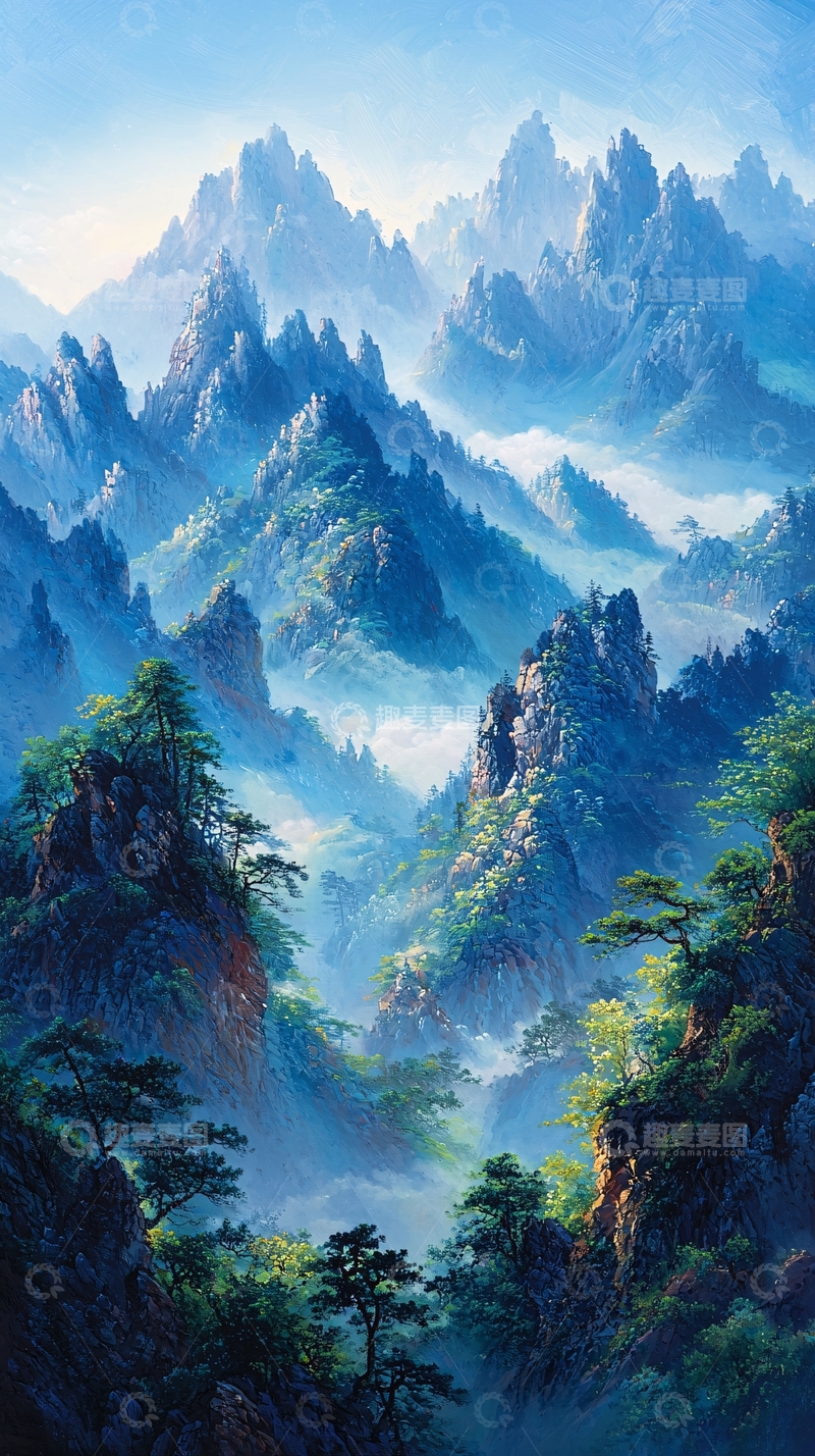 高清大图下载【趣麦麦图】仙境般的山峦景色