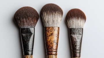 三把用旧的化妆刷