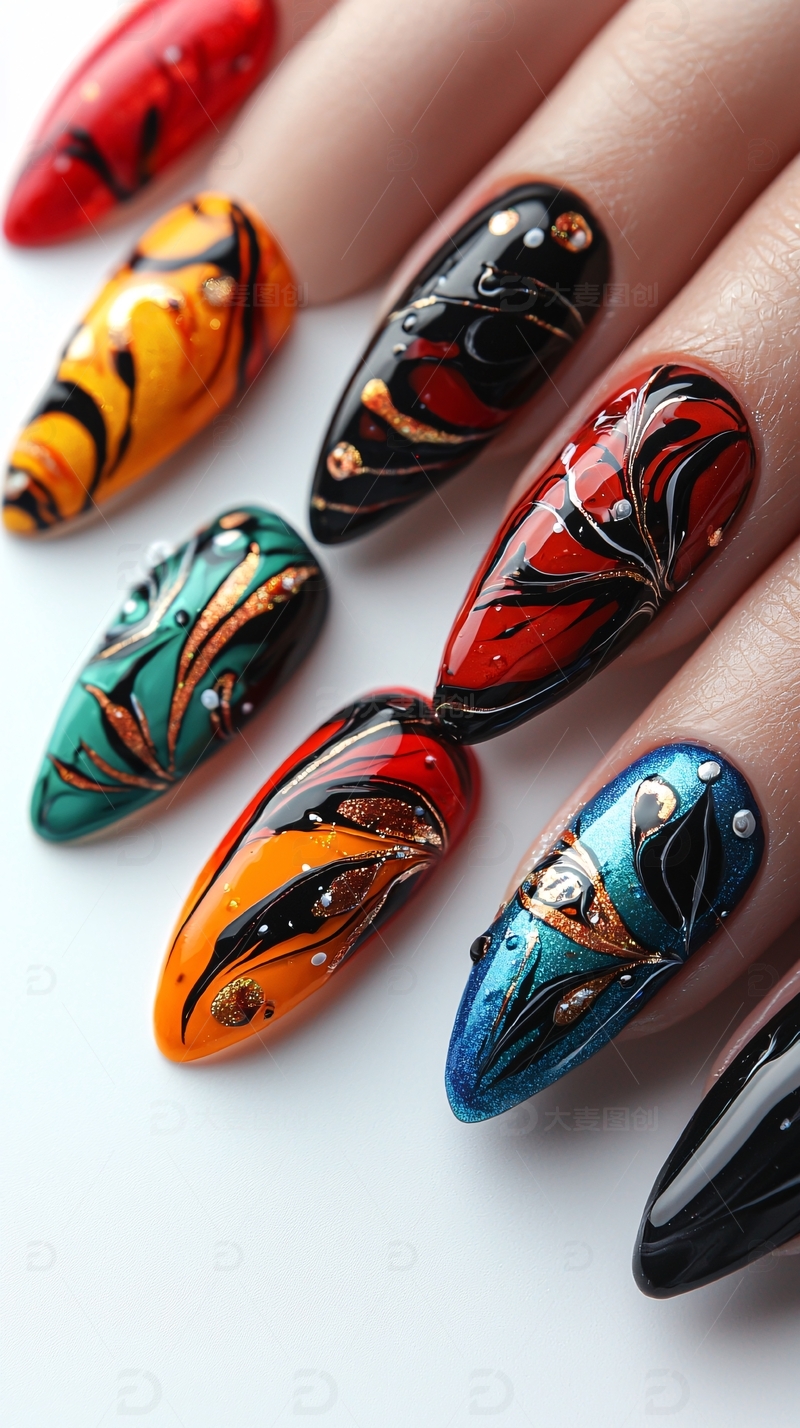 高清大图下载【趣麦麦图】多彩美甲款式