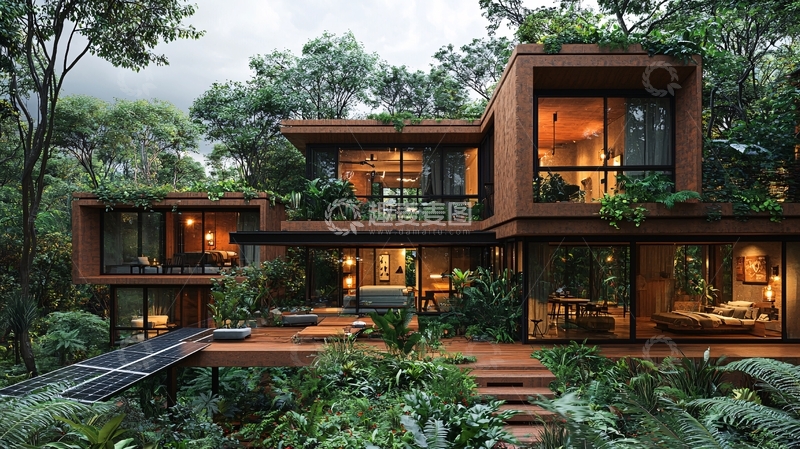 高清大图下载【趣麦麦图】森林环绕现代住宅