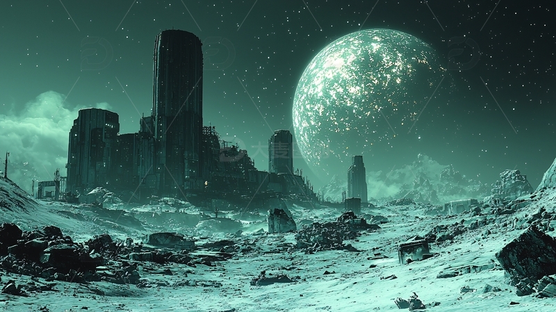 高清大图下载【趣麦麦图】废弃星球夜景