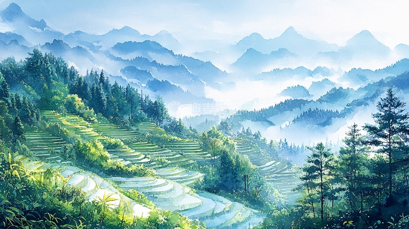 高清大图下载【趣麦麦图】水墨山水画510