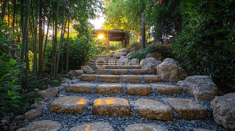 高清大图下载【趣麦麦图】通往光明的石阶路