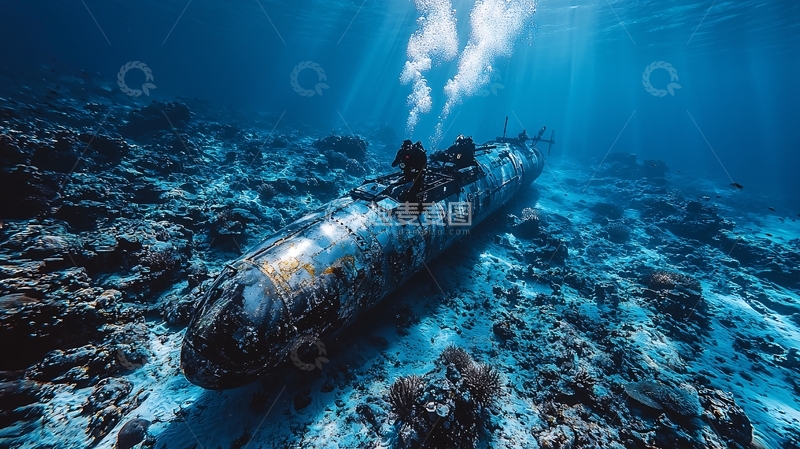 高清大图下载【趣麦麦图】海底沉船残骸