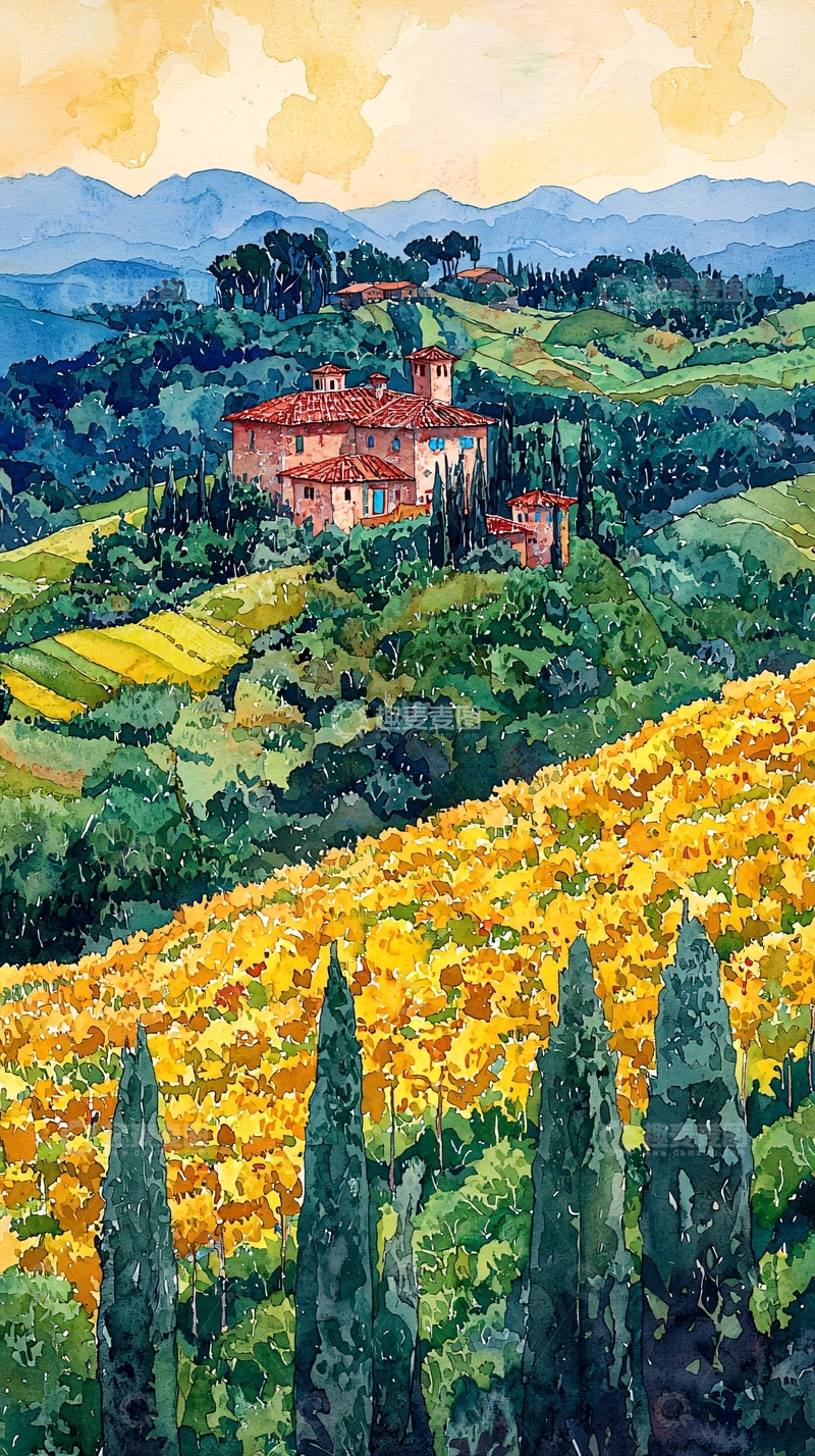 高清大图下载【趣麦麦图】托斯卡纳乡村田园风光