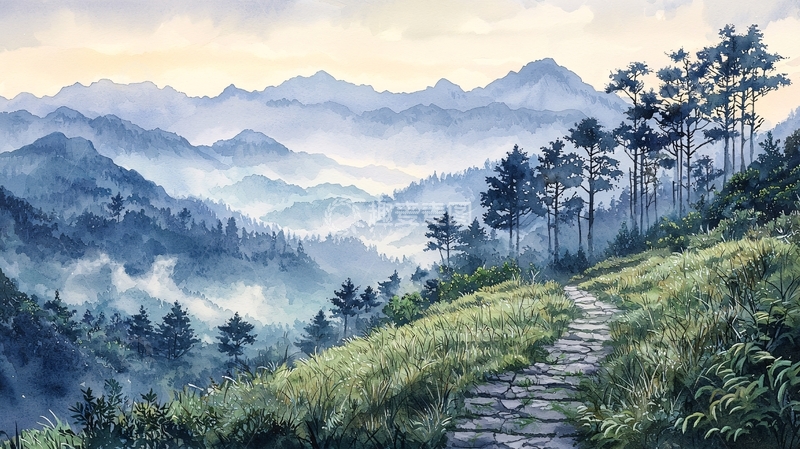 高清大图下载【趣麦麦图】山间小路