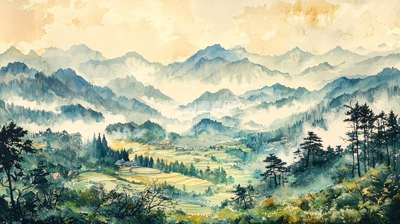 高清大图下载【趣麦麦图】水墨山水画意境
