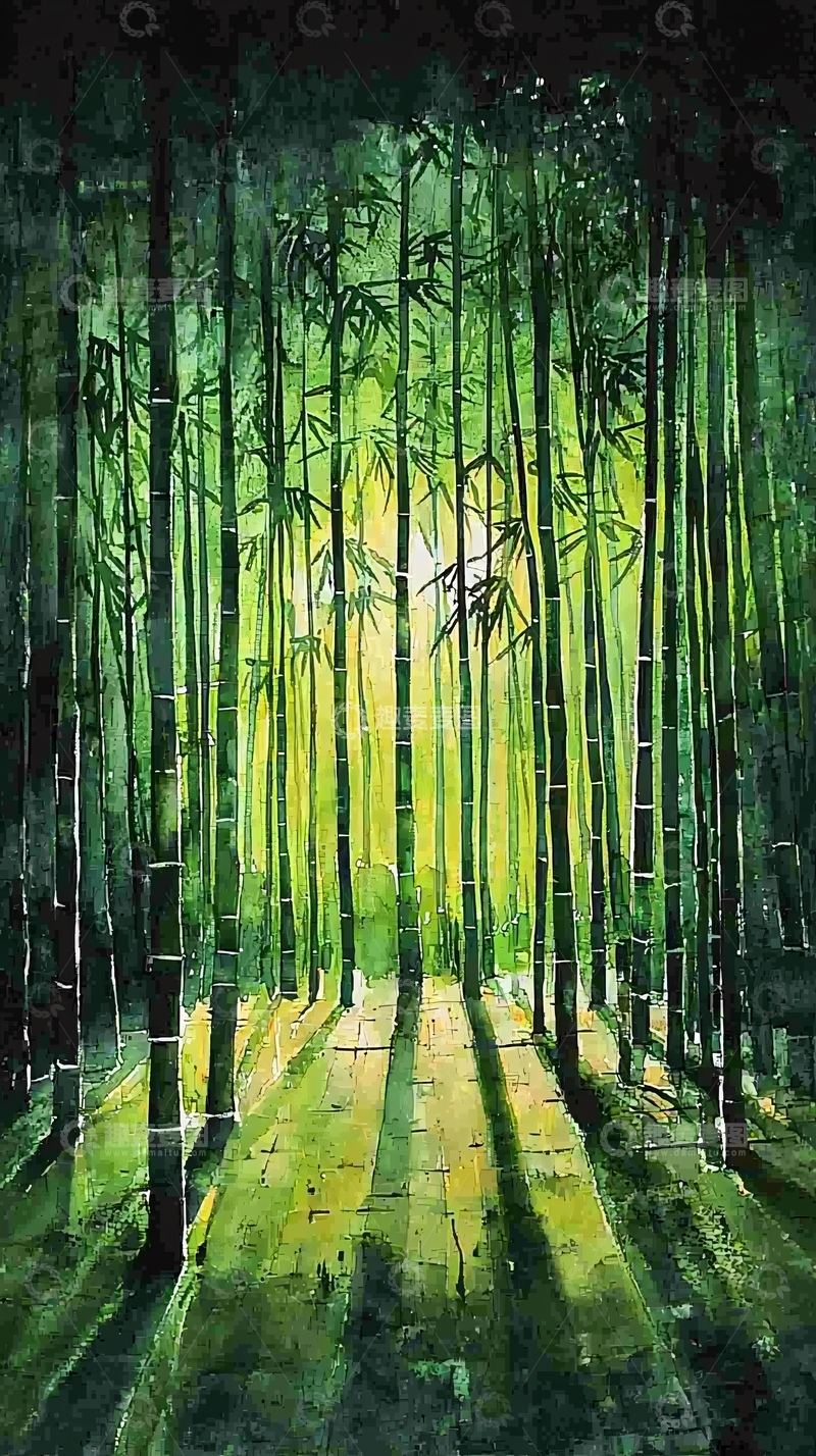 高清大图下载【趣麦麦图】水墨竹林
