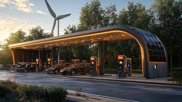 未来感电动汽车充电站