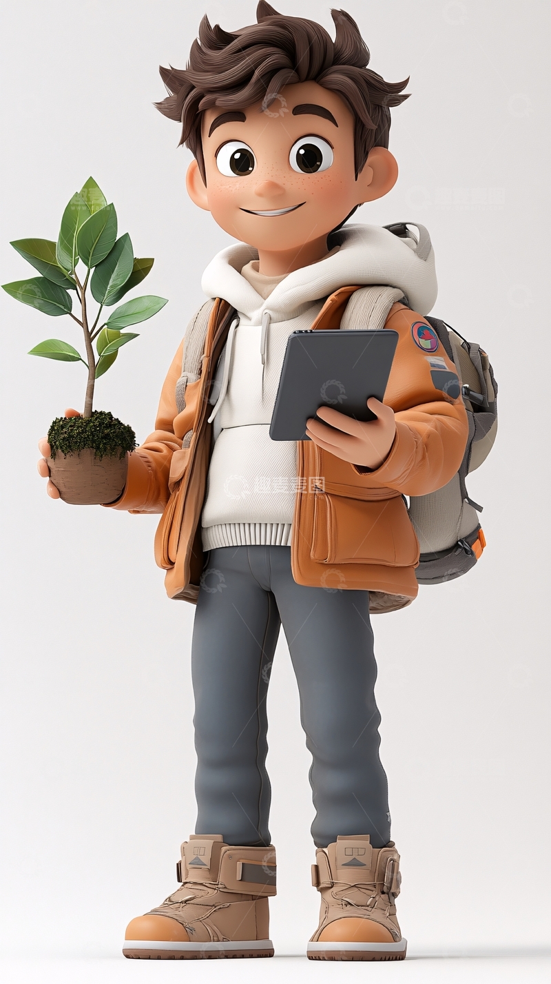 高清大图下载【趣麦麦图】卡通男孩