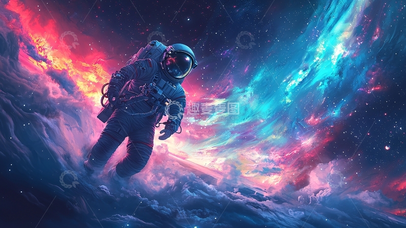 高清大图下载【趣麦麦图】宇航员太空漫步