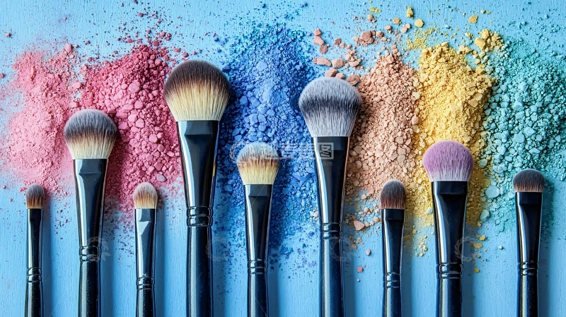 高清大图下载【趣麦麦图】-彩妆刷套装