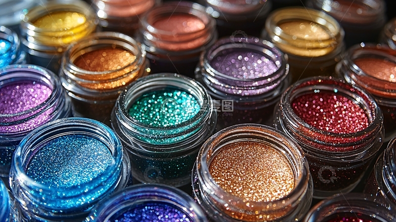 高清大图下载【趣麦麦图】彩色闪光粉罐子特写