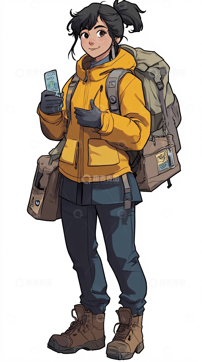 高清大图下载【趣麦麦图】背包女郎