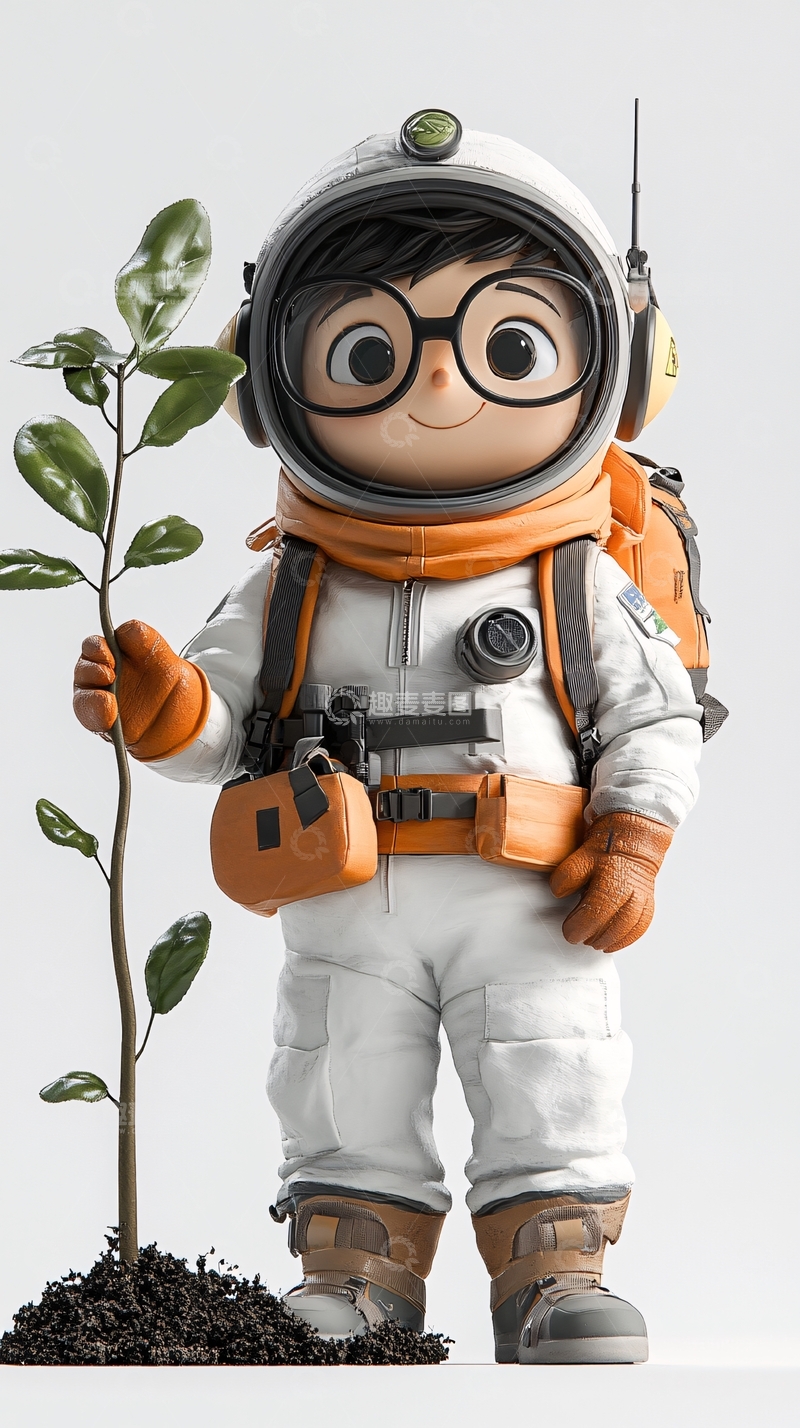 高清大图下载【趣麦麦图】太空宇航员卡通