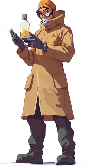 戴防毒面具的科学家